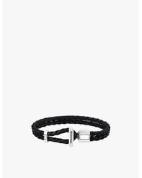 Thomas Sabo - Logo-Engraved Sterling- And Leather Braided Bracelet - Lyst