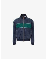 CASABLANCA - Brand-Print Track Suede Jacket - Lyst