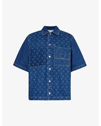 Marine Serre - Deadstock Moon-motif Relaxed-fit Denim Shirt - Lyst