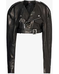 Rick Owens - Biker Notched-lapel Regular-fit Leather Jacket - Lyst
