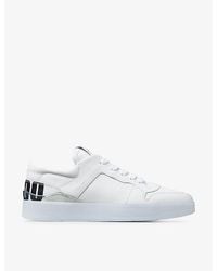 Jimmy Choo - Florent F Logo-print Leather And Cotton-canvas Low-top Trainers - Lyst