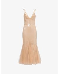 David Koma - Sequin Ruffled Woven Midi Dress - Lyst