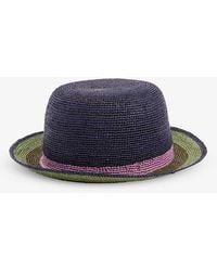 Paul Smith - Striped Wide-brim Straw Hat - Lyst