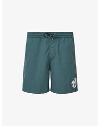 AllSaints - Orlando Graphic-Print Slim-Fit Woven Swim Shorts - Lyst