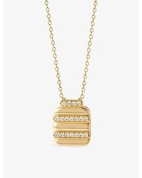 Astley Clarke - Aurora Ridge Locket 18Ct- Plated Sterling- And Sapphire Pendant Necklace - Lyst