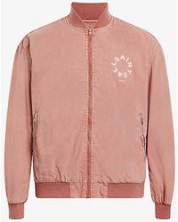 AllSaints - Tierra Graphic-print Relaxed-fit Organic-cotton Bomber Jacket - Lyst