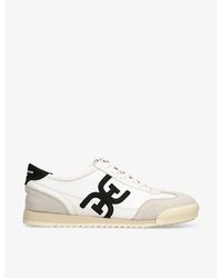 Sam Edelman - Ivey Leather And Suede Low-Top Trainers - Lyst