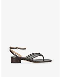 Dear Frances - Fina Leather And Mesh Heeled Sandals - Lyst