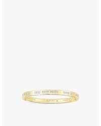 Apm Monaco - Bonheur Morse Code 18Ct-Plated Metal Alloy And Zirconia Bangle - Lyst