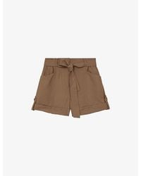 Reiss - Avril Belted-Waist Regular-Fit Woven Shorts - Lyst