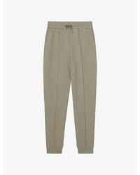 Reiss - Premier Drawstring-Waist Straight-Leg Stretch-Jersey Jogging Bottoms - Lyst