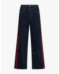 NAHMIAS - Waxed Distressed Denim Jeans - Lyst