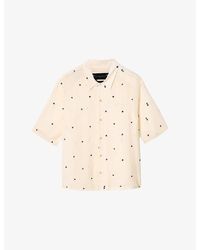AllSaints - Cardsuit Graphic-Print Short-Sleeve Woven Shirt - Lyst