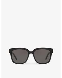 Saint Laurent - Sl M40 Shiny Acetate And Nylon Rectangle-frame Sunglasses - Lyst