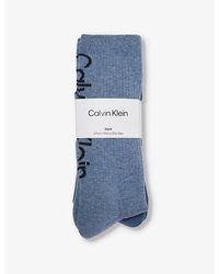 Calvin Klein - Athleisure Branded Pack Of Three Cotton-blend Knitted Socks - Lyst