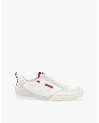 DIESEL - S-Pagodha Leather And Woven Low-Top Trainers - Lyst