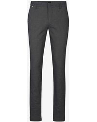 BOSS - Logo-embellished Slim-fit Straight-leg Stretch-cotton Trousers - Lyst