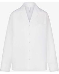 Skims - Spa Button-down Long-sleeved Cotton-poplin Pyjama Shirt - Lyst