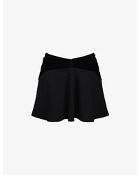 House Of Cb - Asa Flounce-Detail Georgette And Velvet Mini Skirt Xs (A-C Cup) - Lyst