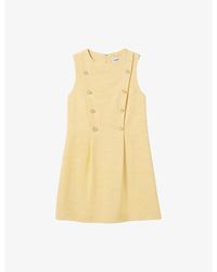 Claudie Pierlot - Button-Embellished Double-Breasted Woven Mini Dress - Lyst