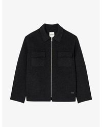 Sandro - Flap-pocket Zipped Wool-blend Overshirt X - Lyst