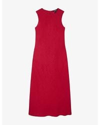COS Bias-Cut Linen-Blend Midi Dress in Black | Lyst UK