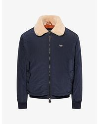 Emporio Armani - Reversible Crinkled Shell Bomber Jacket - Lyst