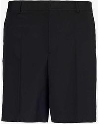 Valentino - Pressed-crease Wide-leg Wool Shorts - Lyst