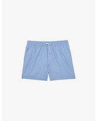Reiss - Orient Geometric-Print Swim Shorts - Lyst