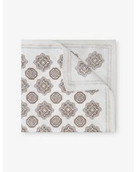 Reiss - Gian Floral-Medallion Print Silk Pocket Square - Lyst