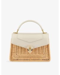 BVLGARI - Serpenti Forever Mini Leather And Calla Crystal Top-Handle Bag - Lyst