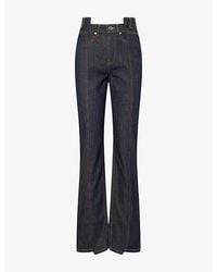 Ganni - Fold Straight-Leg Denim Jeans - Lyst