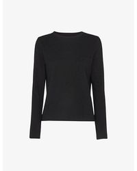 Whistles - Crew-neck Long-sleeve Cotton Top - Lyst