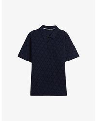Ted Baker - Coram Zip-neck Cotton Polo Shirt - Lyst