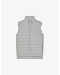 Reiss - William High-collar Quilted Woven Gilet - Lyst