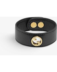 Gucci - Blondie Logo Leather And Metal Bracelet - Lyst