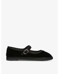 Flabelus - Antonia Single-Strap Cotton Mary Jane Flats - Lyst