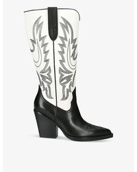 Dolce Vita - Blanch Colour-blocked Leather Heeled Western Boots - Lyst