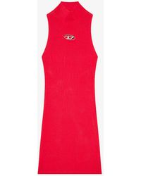 DIESEL - M-onervax Brand-plaque Slim-fit Knitted Mini Dress - Lyst