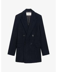 Zadig & Voltaire - Miew Peak-Lapel Double-Breasted Wool-Blend Coat - Lyst