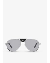 Cartier - Ct0296s Aviator-frame Metal Sunglasses - Lyst