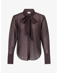 ME+EM - Cloud Layering Tie Cotton Silk-Blend Shirt - Lyst