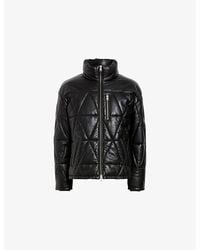 AllSaints - Brockwell Relaxed-Fit Leather Puffer Jacket - Lyst