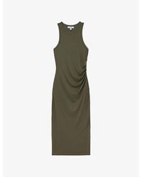 Reiss - Lola Ruched Stretch-Jersey Midi Dress - Lyst