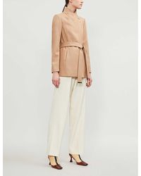 Ted Baker Waterfall-collar Wool And Cashmere-blend Coat - Black