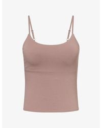 ADANOLA - Logo-Print Stretch-Jersey Tank Top - Lyst