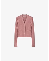 JOSEPH - Sinai Plissé Knitted Cardigan - Lyst
