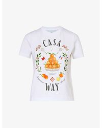 Casablancabrand - Brand-print Organic Cotton T-shirt - Lyst