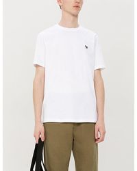 Paul Smith - Zebra-embroidered Cotton-jersey T-shirt - Lyst