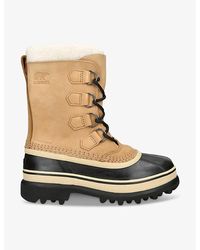 Sorel - Caribou Fleece-trim Leather Snow Boots - Lyst